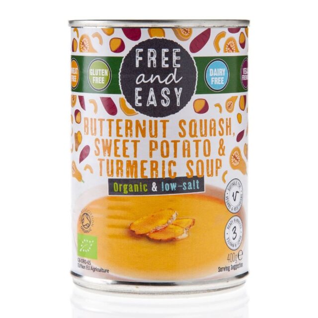 Free & Easy Low Salt Butternut Squash, Sweet Potato & Turmeric Soup