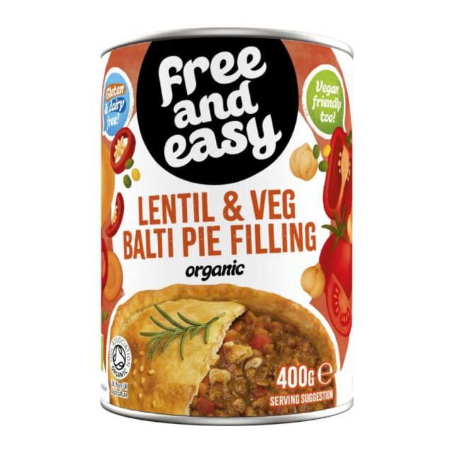 Free & Easy Organic Lentil Balti Pie Filling