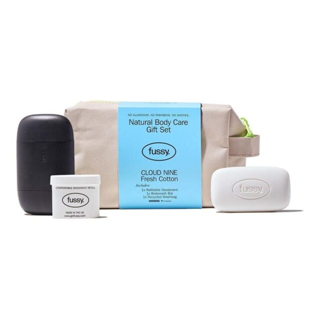 Fussy Cloud Nine Deodorant Body Bar & Washbag Gift Set