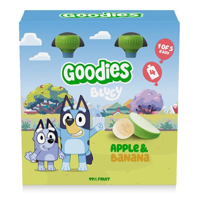 Goodies Bluey Kids Apple & Banana Fruit Pouches M/P 4x100g