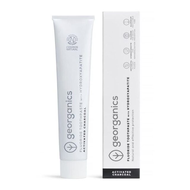 Georganics Toothpaste with Hydroxyapatite - Charcoal - with Fluoride