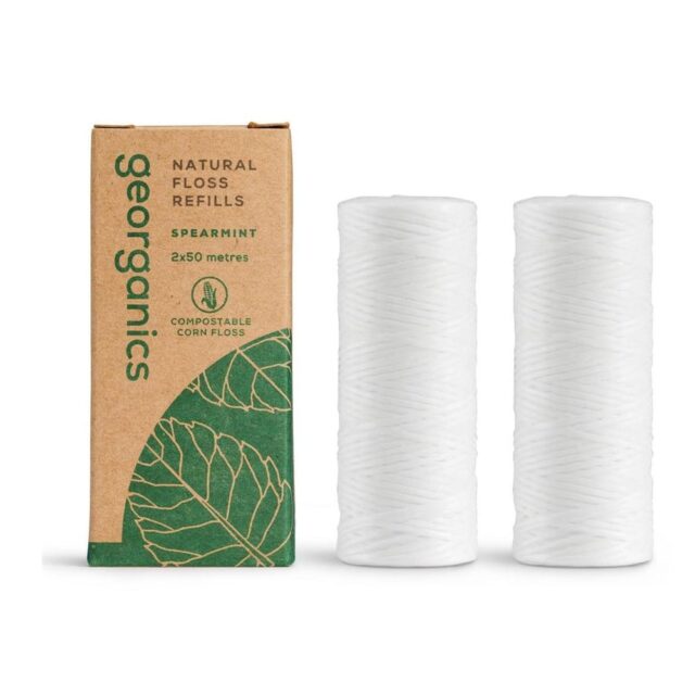 Georganics Dental Floss Refill - Spearmint 2x 50m