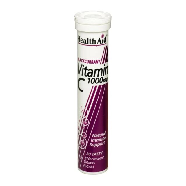 HealthAid Vitamin C 1000mg Effervescent Blackcurrant Flavour