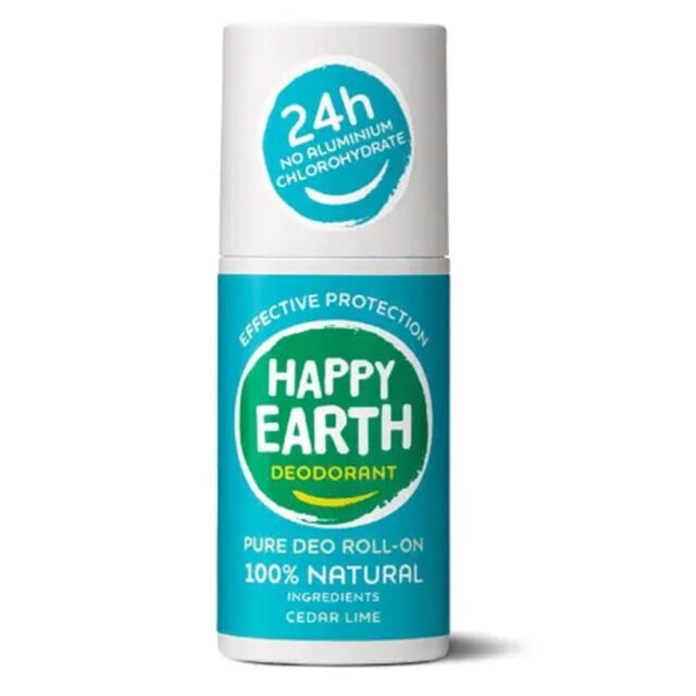 Happy Earth Natural Deodorant Roll-On Cedar Lime