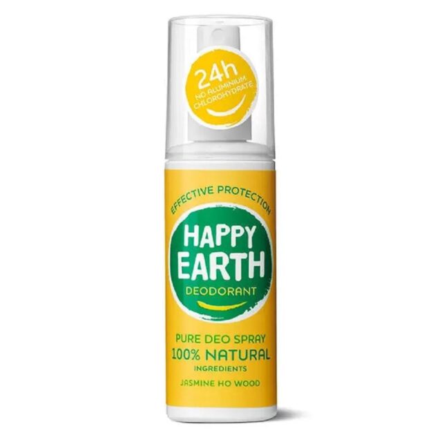 Happy Earth Natural Deodorant Spray Jasmine Ho Wood
