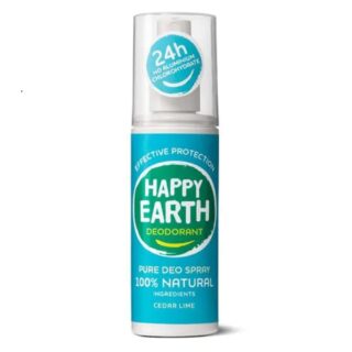 Happy Earth Natural Deodorant Spray Cedar Lime