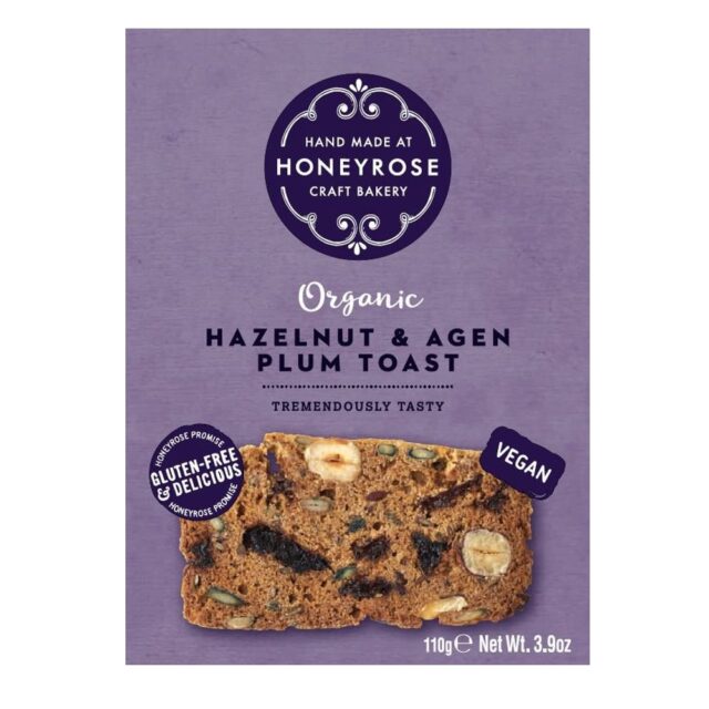Honeyrose Bakery Organic Gluten Free Hazelnut & Plum Toast