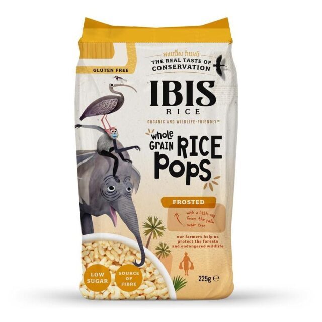 Ibis Rice Organic Wholegrain Rice Pops Frosted 225g bag