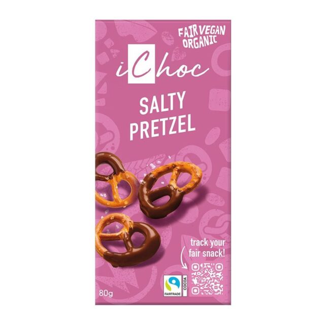 iChoc Salty Pretzel Chocolate Organic Vegan
