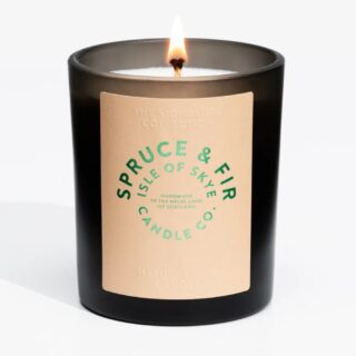Isle of Skye Spruce & Fir Black Natural Wax Candle 9.5cm x 8cm x 8cm