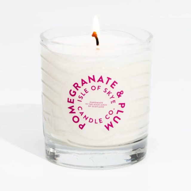 Isle of Skye Pomegranate & Plum Natural Wax Candle 9.1cm x 8.2cm x 8.2cm
