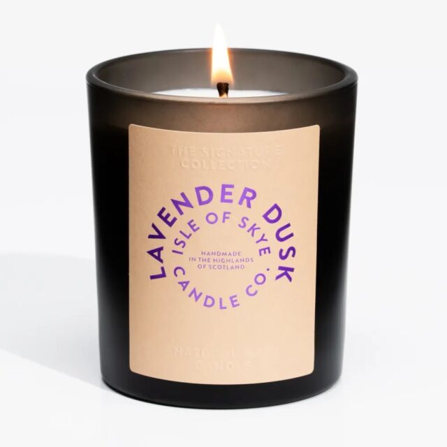Isle of Skye Lavender Dusk Black Natural Candle 9.5cm x 8cm x 8cm