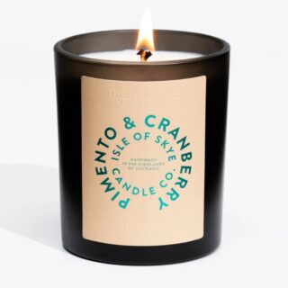 Isle of Skye Pimento & Cranberry Black Natural Wax Candle 9.5cm x 8cm x 8cm