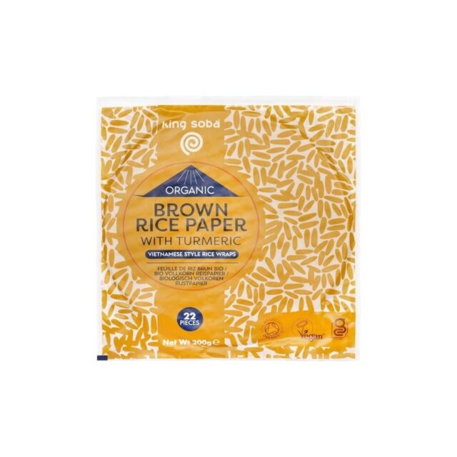 King Soba Organic Brown Rice Paper with Turmeric