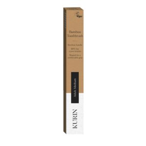 Kurin Adults Medium BPA Free Bamboo Toothbrush - White