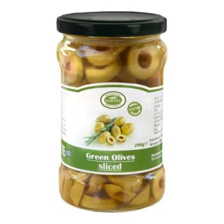 Korvel Greek Green Olives Sliced Super Colossal
