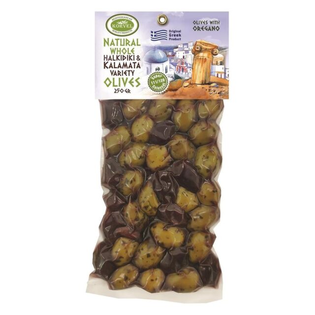 Korvel Greek Mix Kalamata/Green Olives with Oregano