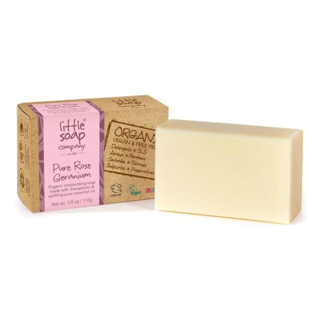 Little Soap Company Organic Pure Rose Geranium Soap Bar