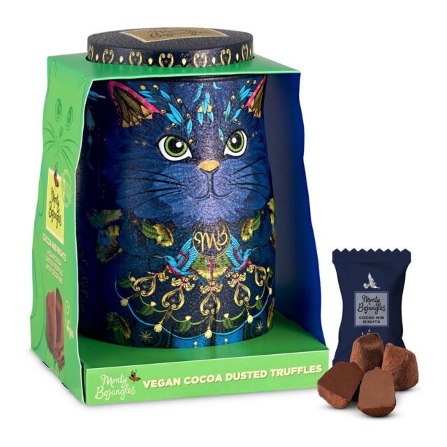 Monty Bojangles Midnight Prince Cocoa Nib Nights Vegan Truffles Cat Tin