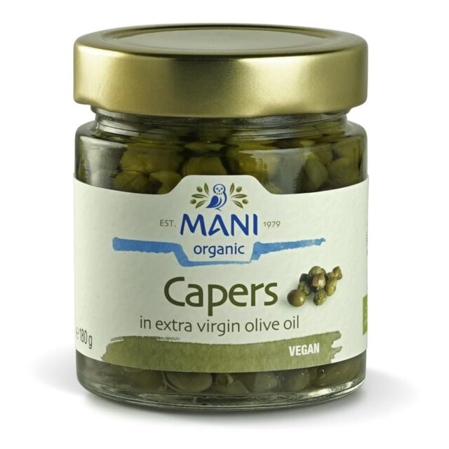 Mani Organic Capers in Extra Virgin Olive Oil