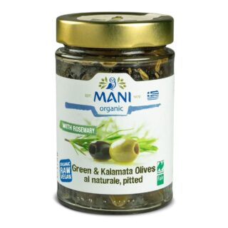 Mani Organic Mixed Olives al Naturale Pitted with Rosemary