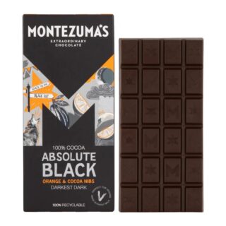 Montezuma's Absolute Black 100% Cocoa with Cocoa Nibs and Orange