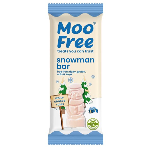 Moo Free White Chocolate Snowman Bar