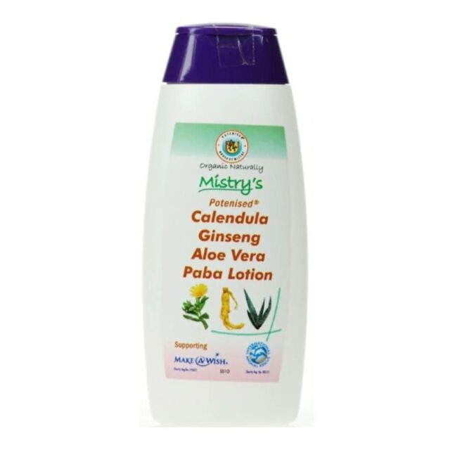Mistrys Potenised Calendula Ginseng Aloe Vera PABA Lotion