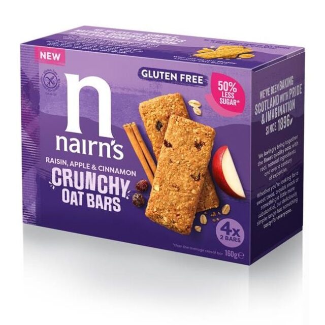 Nairns Gluten Free Raisin Apple & Cinnamon Crunchy Oat Bars