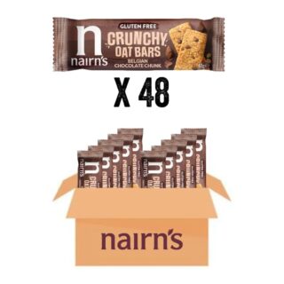 Nairns GF Belgian Chocolate Chunk Crunchy Oat Bars 48 x