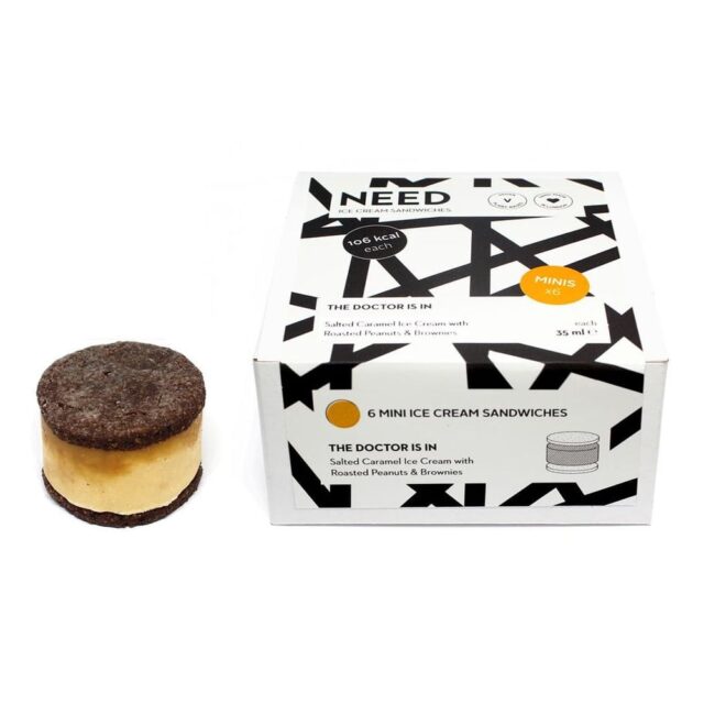 NEED Salted Caramel with Peanut & Brownie Mini Ice Cream Sandwiches