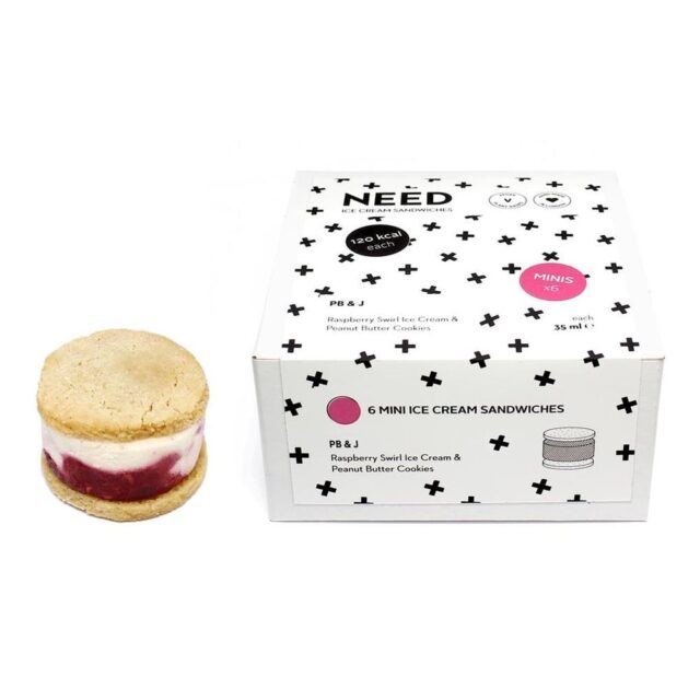 NEED Raspberry Swirl Vanilla & Peanut Cookie Mini Ice Cream Sandwiches