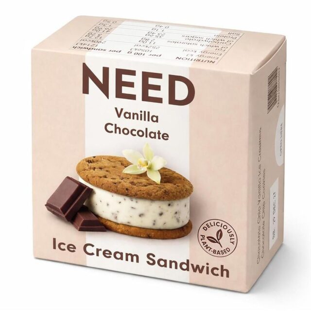 NEED Choc Chip Vanilla & Choc Chip Cookie Ice Cream Sandwich