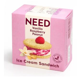 NEED Raspberry Swirl Vanilla & Peanut Cookie Ice Cream Sandwich