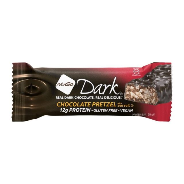 NuGo Vegan Dark Chocolate Pretzel High Protein Snack Bar