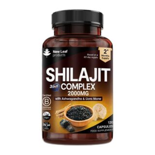New Leaf Products Shilajit Ashwagandha & Lions Mane 2000mg
