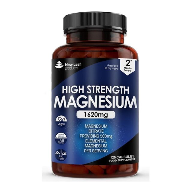 New Leaf Products Magnesium Citrate 1620mg Elemental 500mg Recyclable Bottle