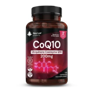 New Leaf Products CoQ10 Capsules - Co Enzyme 200mg 120 Vegan Capsules