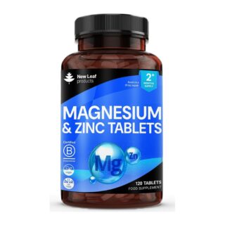 New Leaf Products Magnesium & Zinc 516mg Elemental 160mg Recyclable Bottle