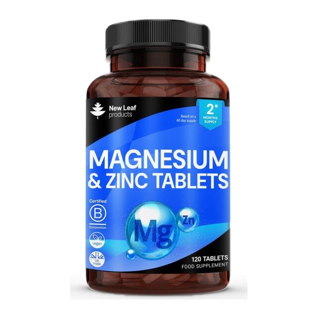 New Leaf Products Magnesium & Zinc 516mg Elemental 160mg Recyclable Bottle