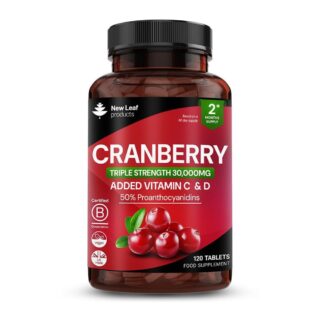 New Leaf Products Cranberry Tablets + Vitamin C & D 30000mg