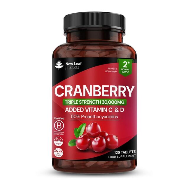 New Leaf Products Cranberry Tablets + Vitamin C & D 30000mg