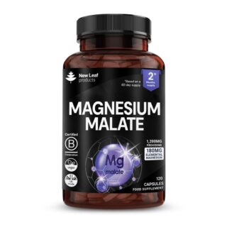 New Leaf Products Magnesium Malate 1200mg Elemental 180mg 120 Vegan Capsules