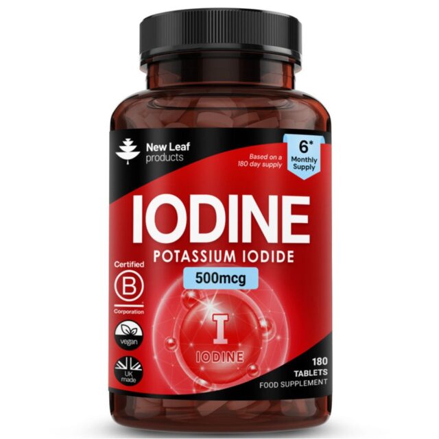New Leaf Products Iodine Tablets - 500ug Potassium Iodide 180 Tablet