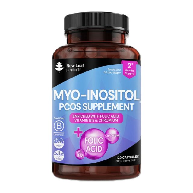 New Leaf Products Myo-Inositol PCOS Capsules + Folic Acid B12 & Chromium