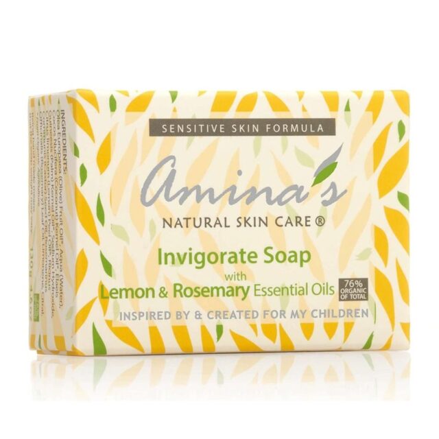 Amina's Natural Skincare Organic Invigorate Soap Lemon and Rosemary