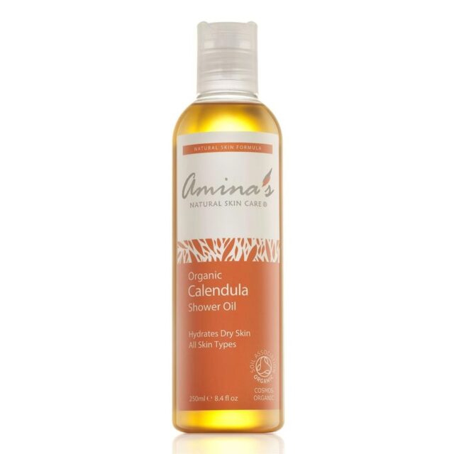 Amina's Natural Skincare Organic Calendula Shower Oil for Normal to Dry Skin