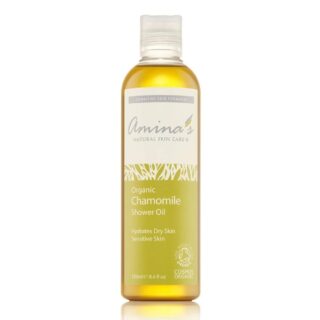 Amina's Natural Skincare Organic Chamomile Shower Oil for Dry to Sensitive Skin