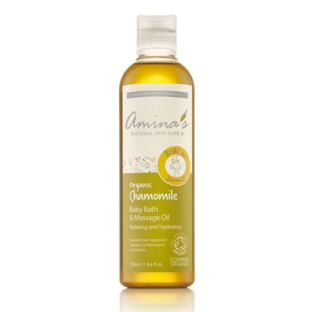 Amina's Natural Skincare Organic Baby Bath & Massage Oil with Chamomile