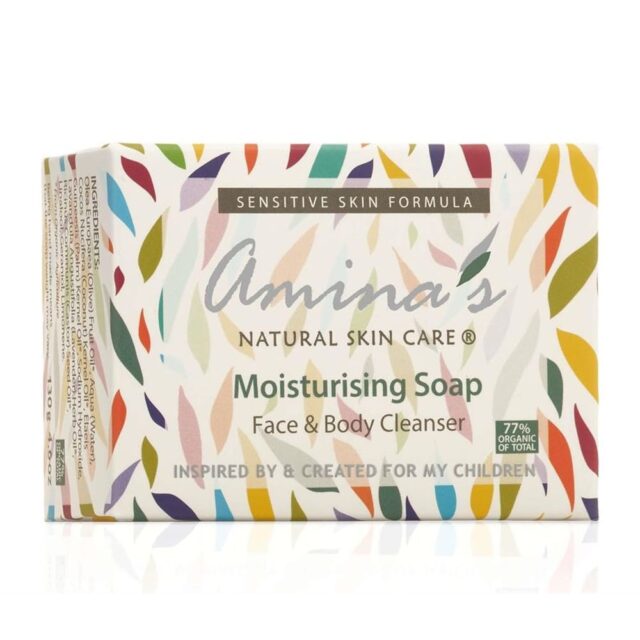 Amina's Natural Skincare Moisturising Soap with Organic Lavender Essential Oil
